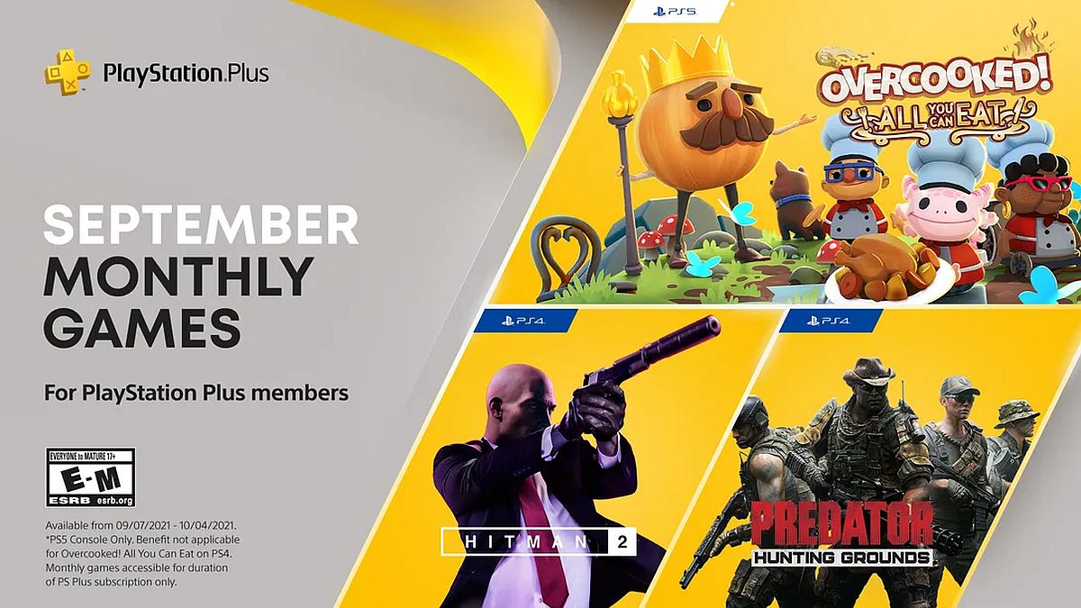 PS Plus September 2021 Games Announced &mdash; Hitman 2, Predator: Hunting Grounds, Overcooked! All You Can Eat