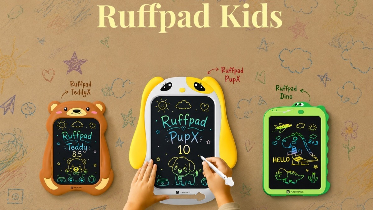 Portronics Ruffpad Teddy 8.5, Dino 8.5, PupX 10 With Multicolour LCD Screens Launched in India: Price, Features
