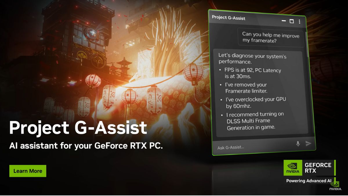 Nvidia Releases Project G-Assist AI Gaming Assistant That Runs on GeForce RTX GPUs
