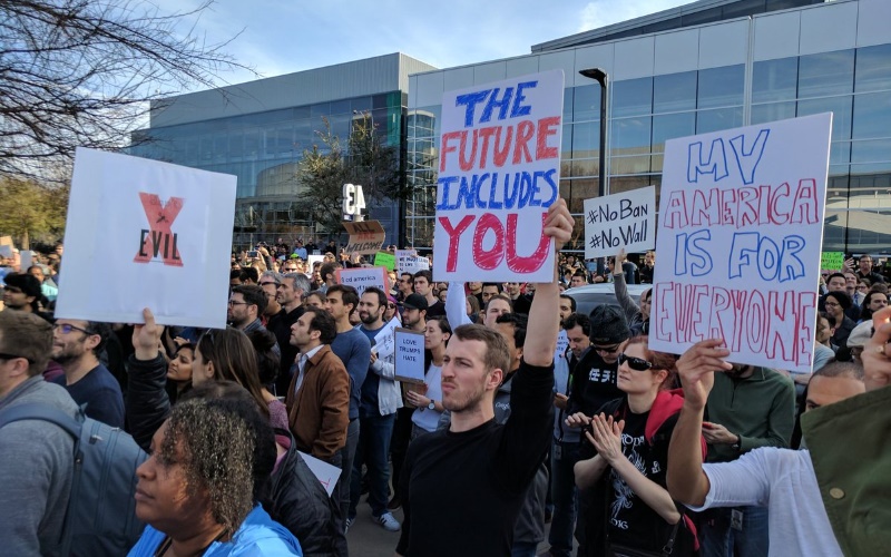 Trump Immigration Ban: Google Employees Rally in Thousands in Protests