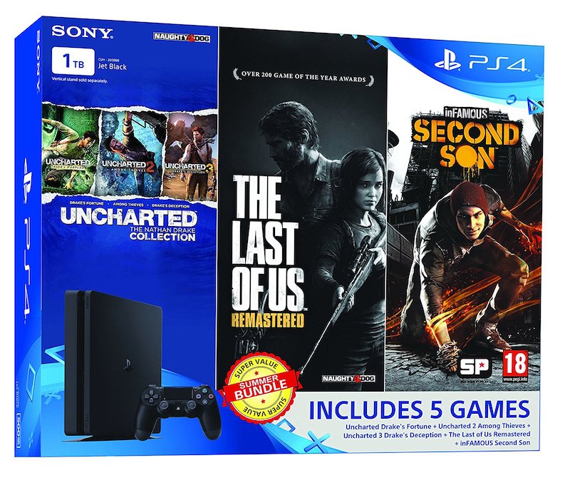 Sony PS4 Slim 1TB Summer Value Bundle With 5 Games Listed on Amazon India
