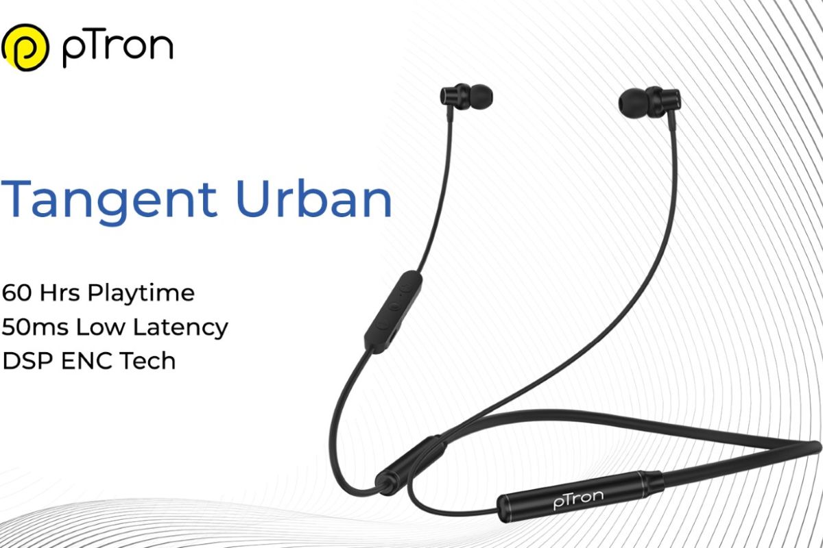 Ptron Tangent Urban Neckband-Style Earphones With Up to 60 Hours Battery Life Launched in India