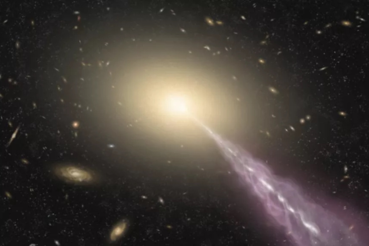 Mysterious Radio Structures Erupting From Black Hole Discovered in Massive Galaxy