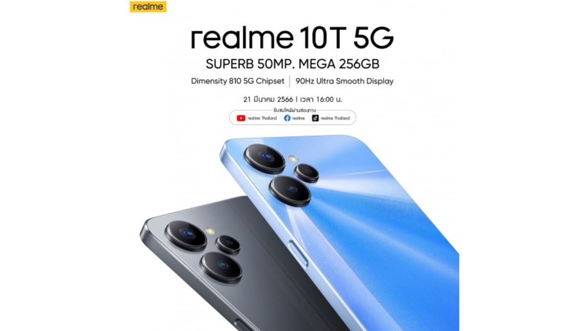 Realme 10T 5G With MediaTek Dimensity 819 SoC Set to Launch on March 21: Details