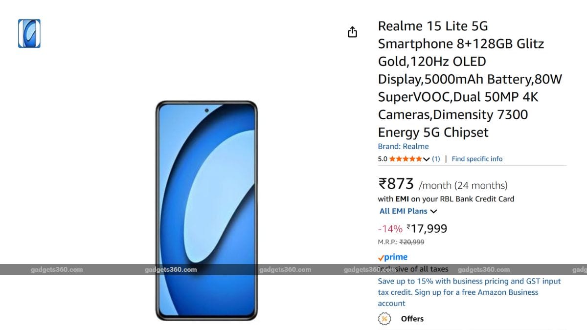 realme 15 lite 5g amazon Realme