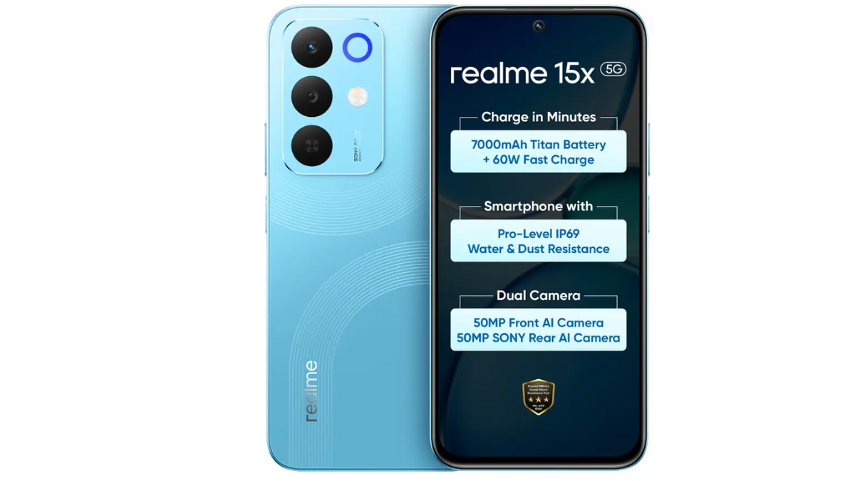 Realme 15x 5G Launched in India With 7,000mAh Battery, 50-Megapixel Cameras: Price, Specifications
