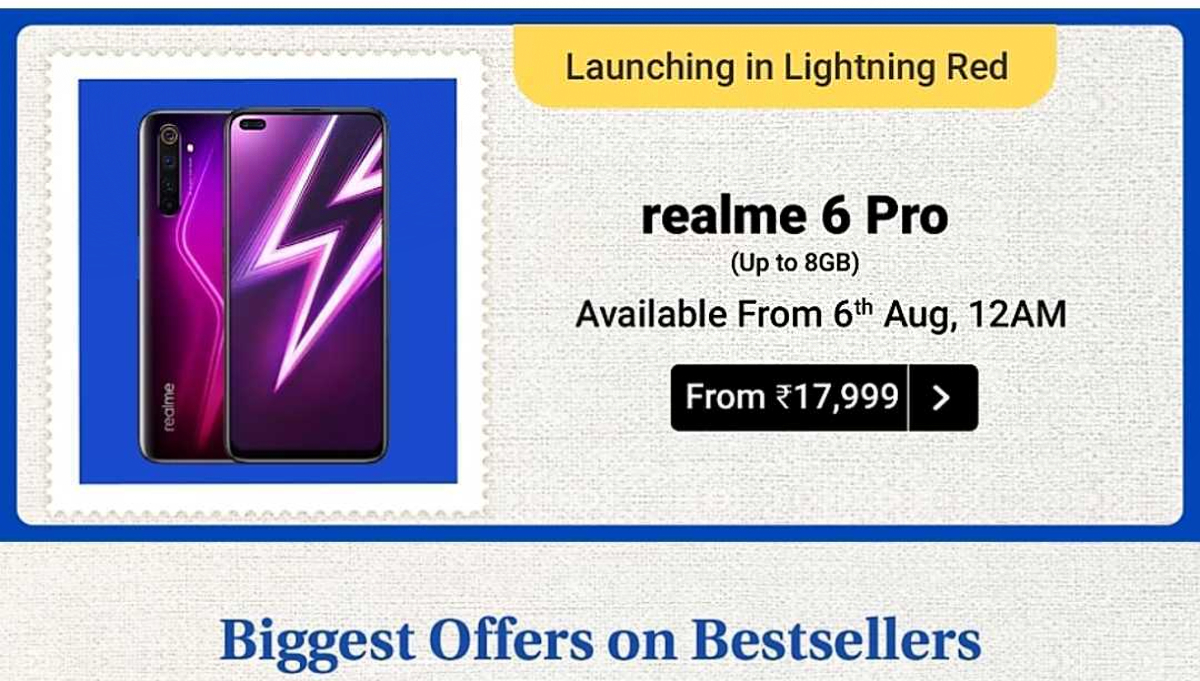 Realme 6 Pro Lightning Red Colour Option Launched, to Go on Sale During Flipkart Big Saving Days