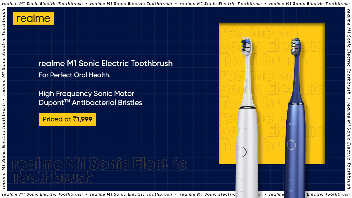 Realme M1 Sonic Electric Toothbrush With Four Cleaning Modes, 90-Day Battery Life Launched in India