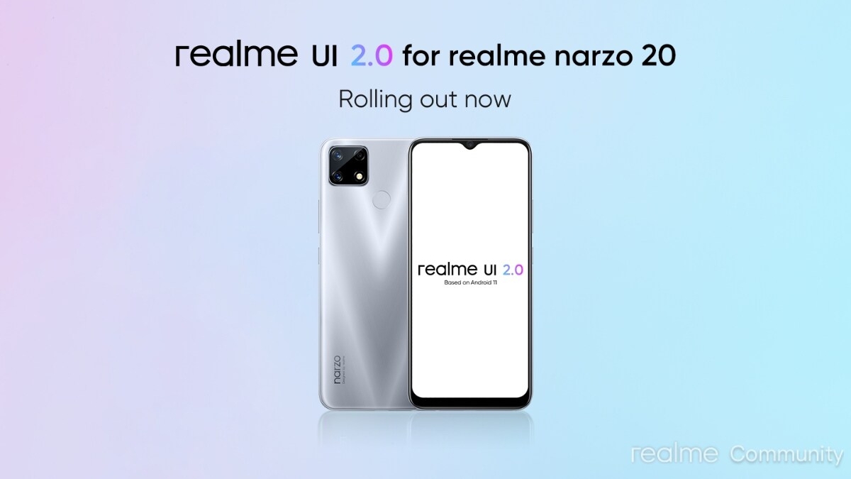 Realme Narzo 20 Receiving Stable Android 11-Based Realme UI 2.0 Update