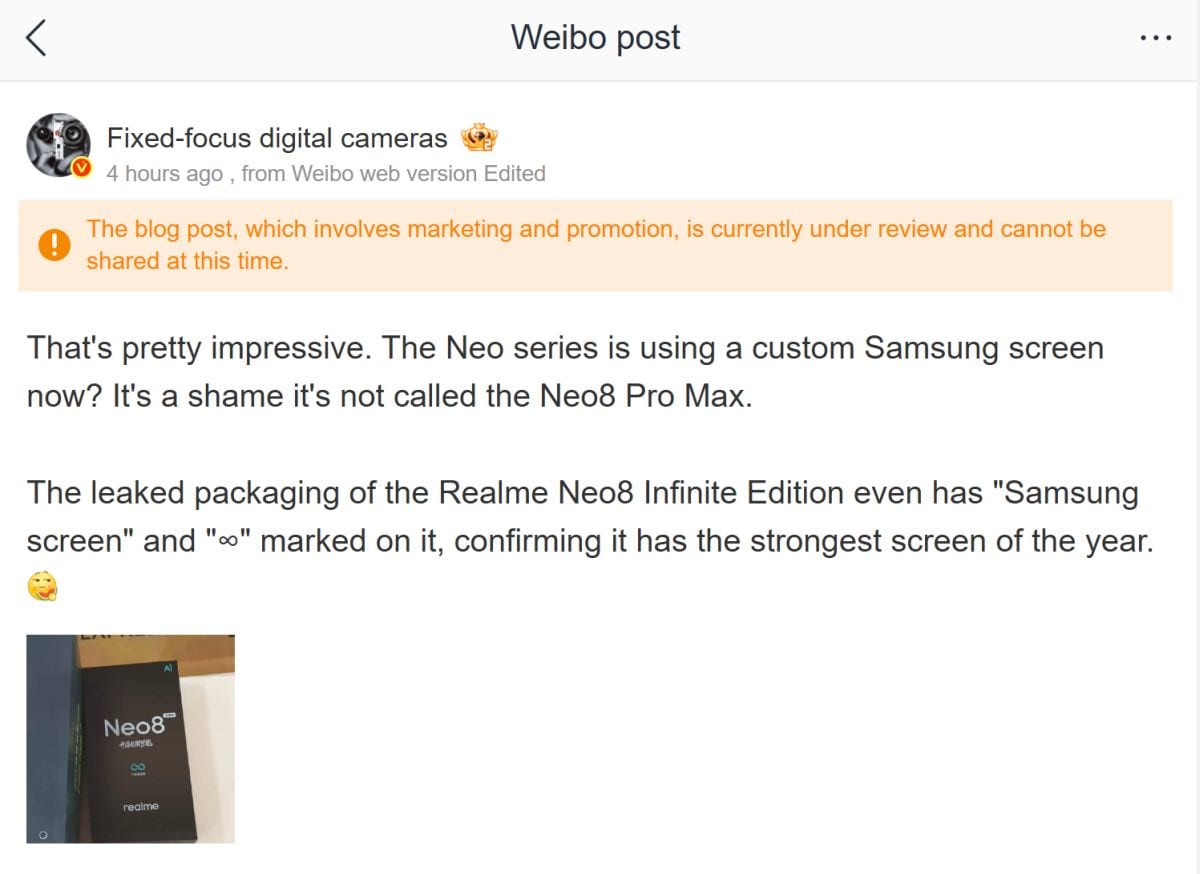 realme neo 8 weibo inline Realme