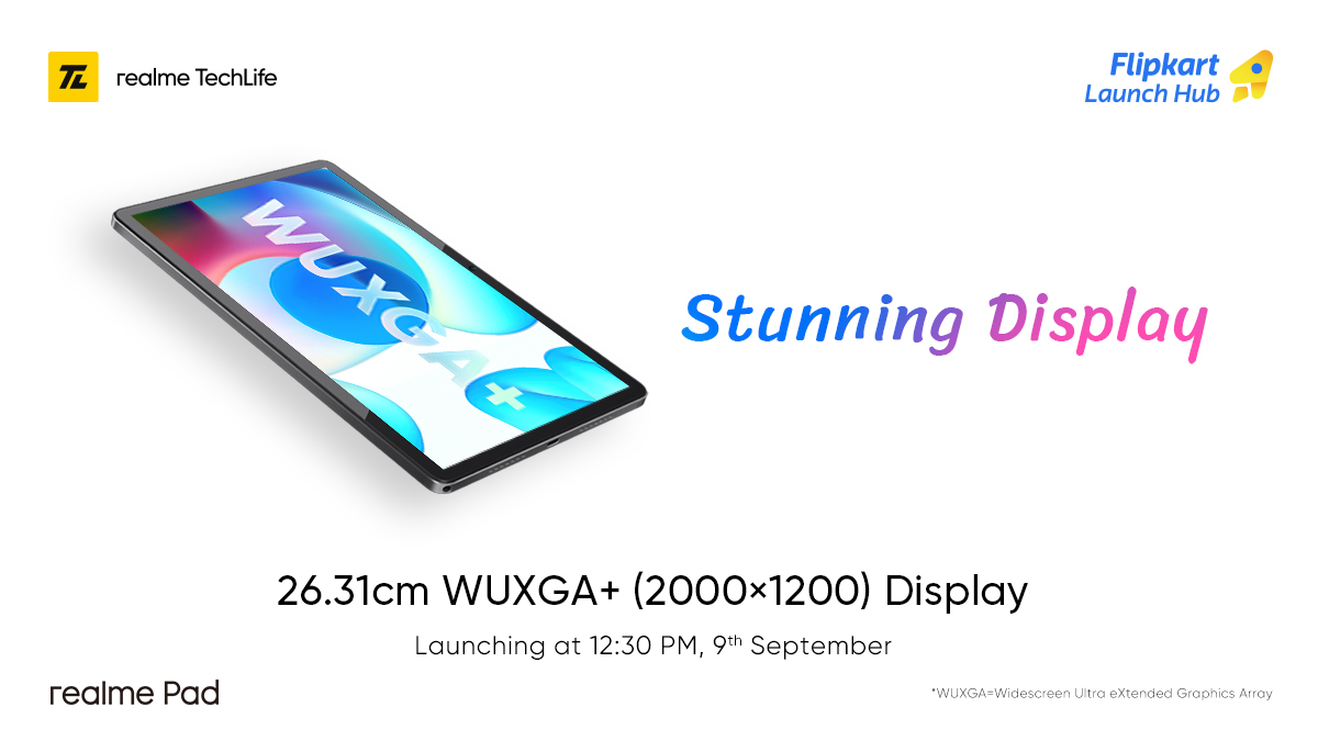 Realme Pad Tablet Display Specifications, Design Teased Ahead of Launch