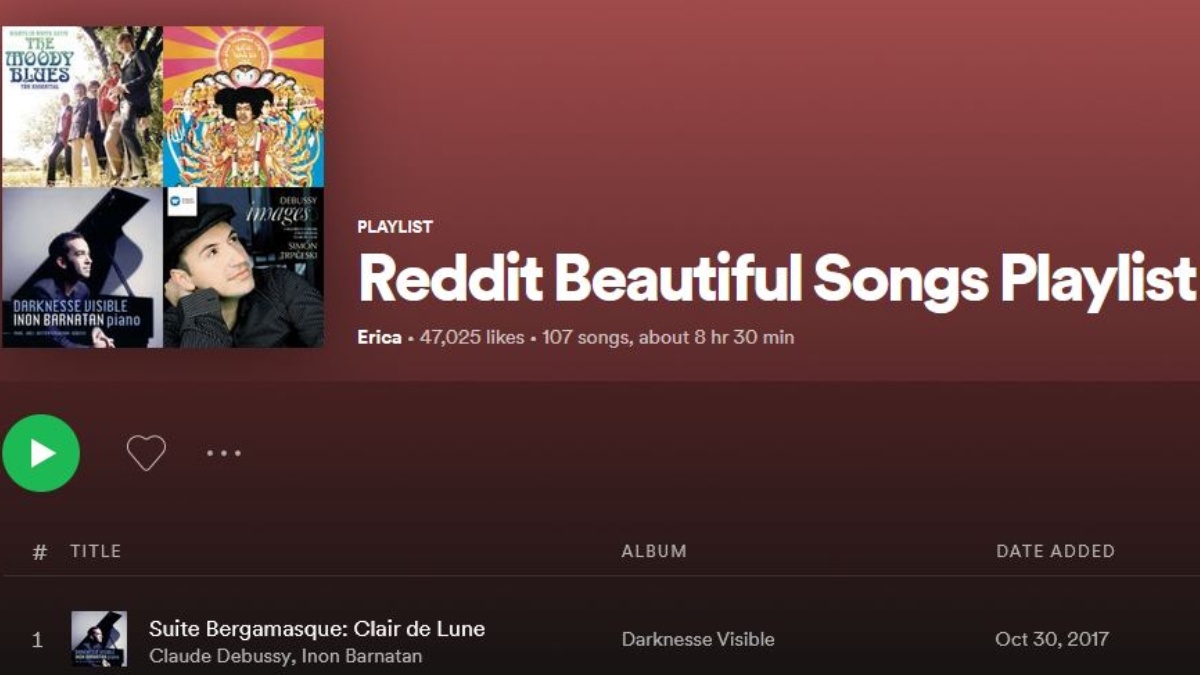 Reddit's Crowdsourced Playlist on Spotify, YouTube Is a Treasure Trove of 'Most Beautiful Songs'