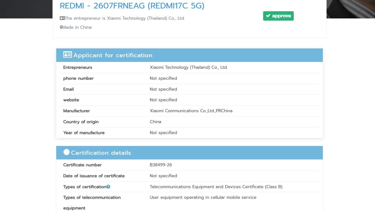 redmi 17 5g nbtc Redmi 17C 5G