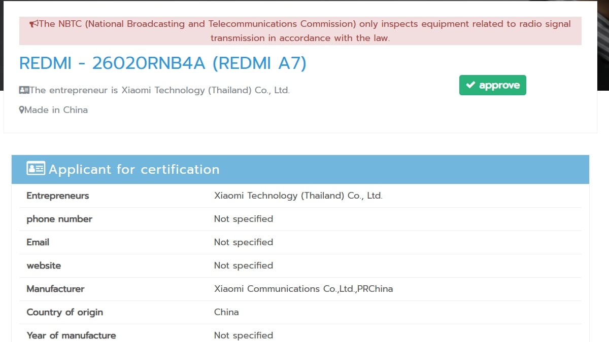 redmi a7 nbtc Redmi A7