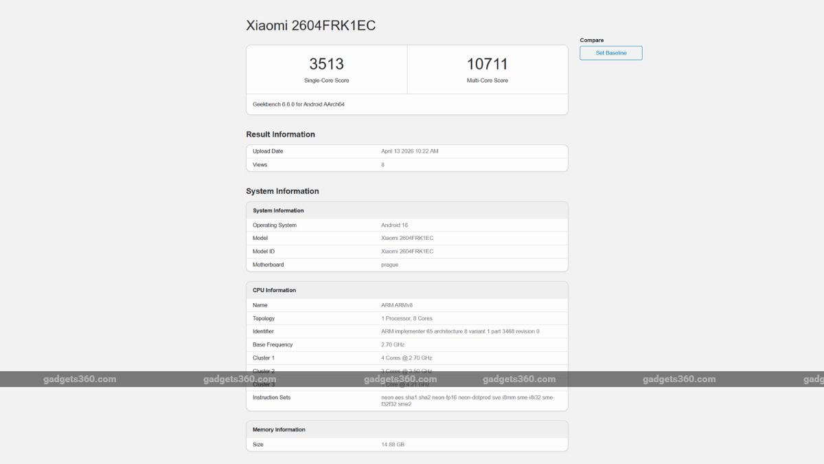 redmi k90 max geekbench Redmi
