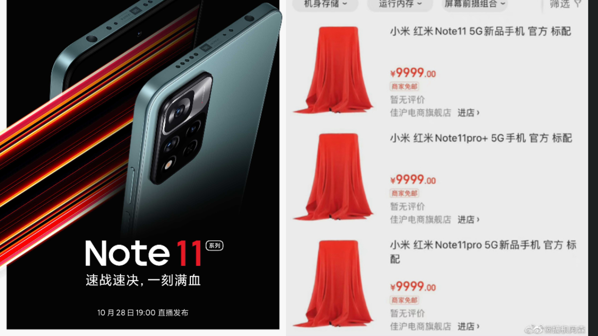 Redmi Note 11 Series Launch Confirmed for October 28, Listing Hints at Three Variants