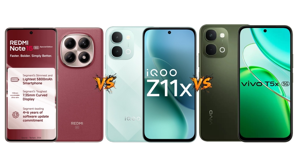 Redmi Note 15 SE 5G vs iQOO Z11x vs Vivo T5x: Price in India: Price in India, Specifications and Features Compared