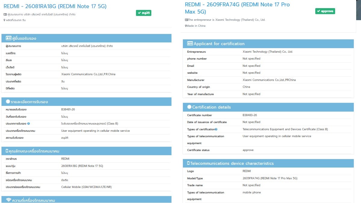 redmi note 17 pro max nbtc Redmi Note 17 Pro Max