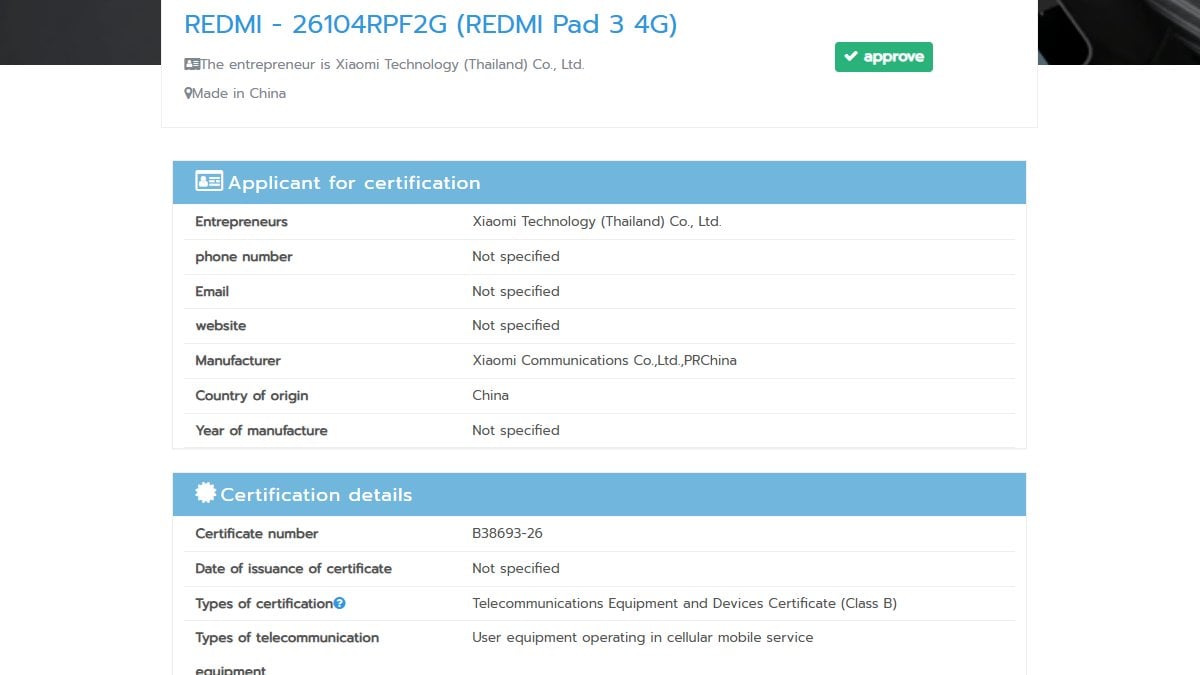 redmi pad 3 nbtc Redmi Pad 3