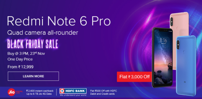 Redmi Note 6 Pro 'Surprise' Second Sale at 3pm, Additional Sales at 6pm and 9pm