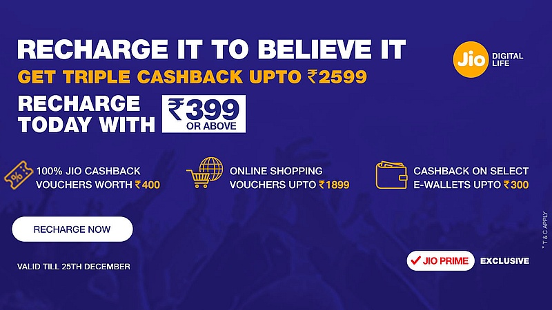 Reliance Jio 'Triple Cashback Offer' Extended Till December 25