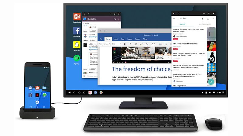 Remix OS for Mobile Brings Windows 10-Like Continuum Feature to Android
