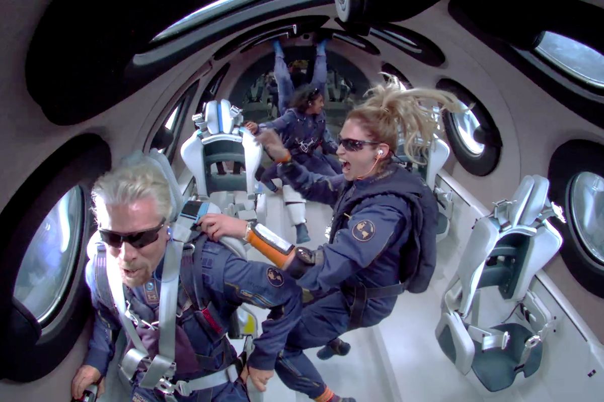 Richard Branson Soars to Space Aboard Virgin Galactic Flight