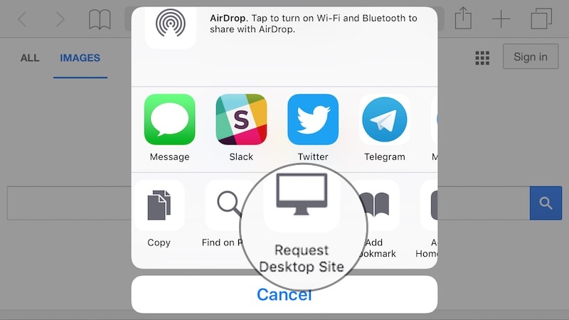 safari ios 10 request desktop site Safari