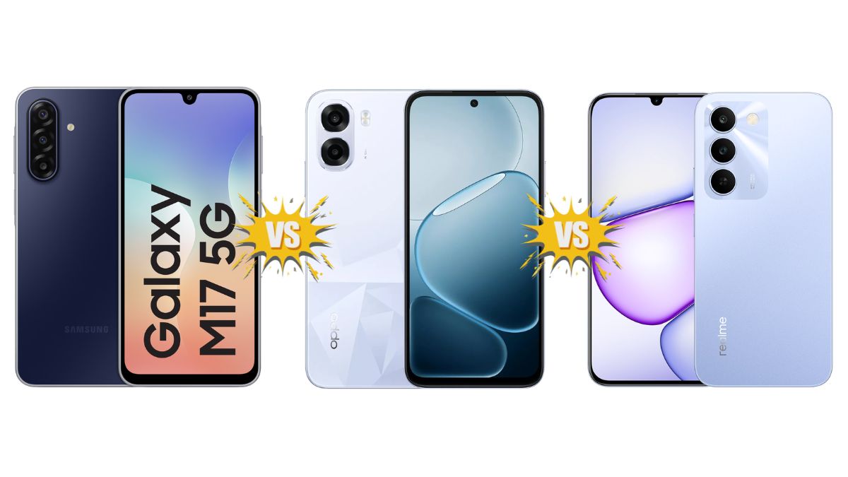 Samsung Galaxy M17e vs Oppo K14x 5G vs Realme C83 5G: Price in India, Specifications and Features Compared