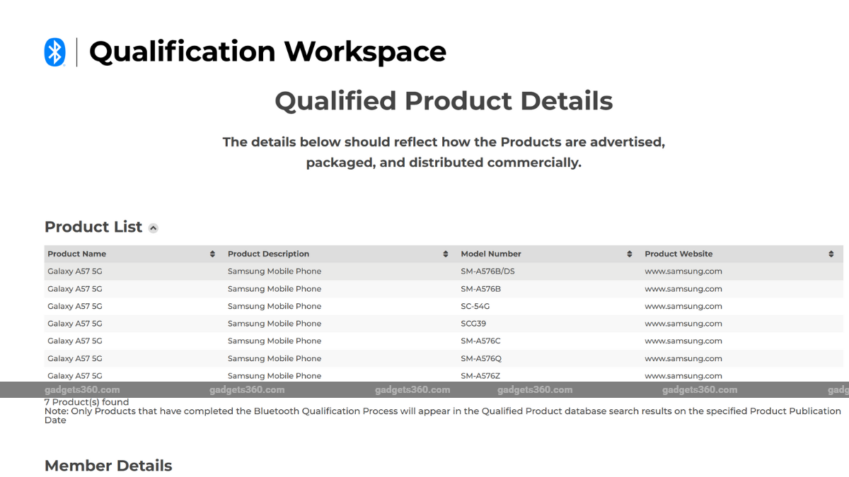 samsung galaxy a57 5g bluetooth sig inline Samsung Galaxy A57 5G