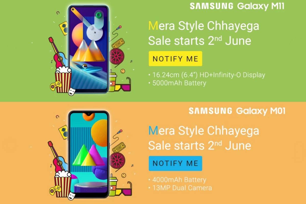 Samsung Galaxy M11, Galaxy M01 Set to Launch in India on June 2, Flipkart Reveals