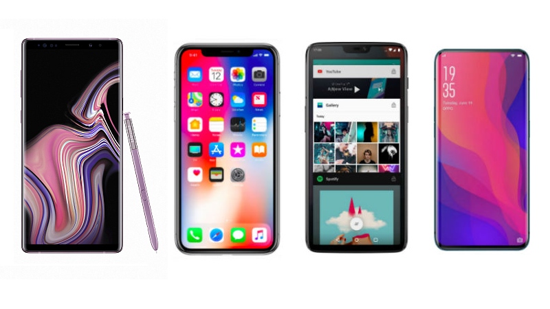Samsung Galaxy Note 9 vs iPhone X vs OnePlus 6 vs Oppo Find X: Compare Price, Specifications, Features