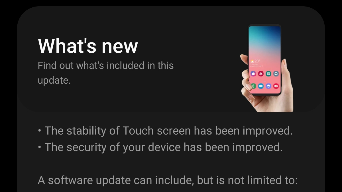 Samsung Galaxy S Fe Gets New Update With Improvements To Touchscreen Issue Technology News