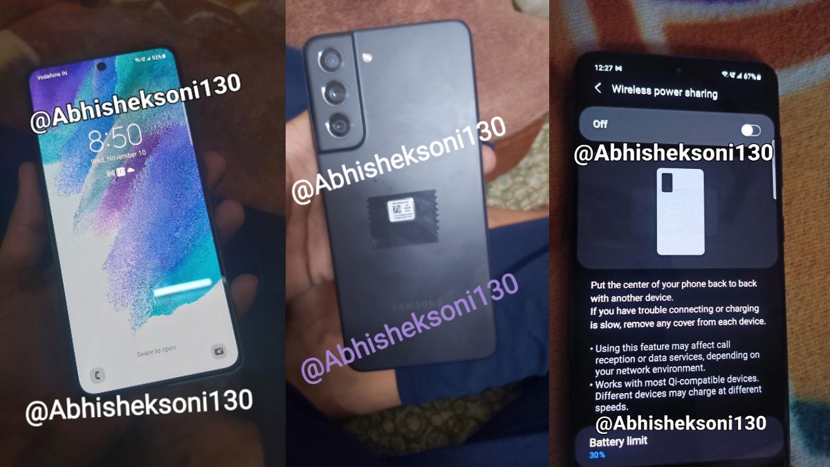 Samsung Galaxy S21 FE Live Image Leak Shows a Familiar Design and Plastic Build