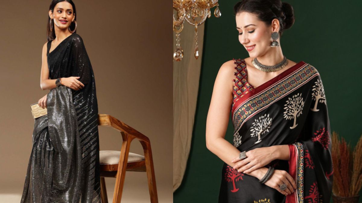 A Wedding Guide to the Best Black Sarees For Women on Myntra