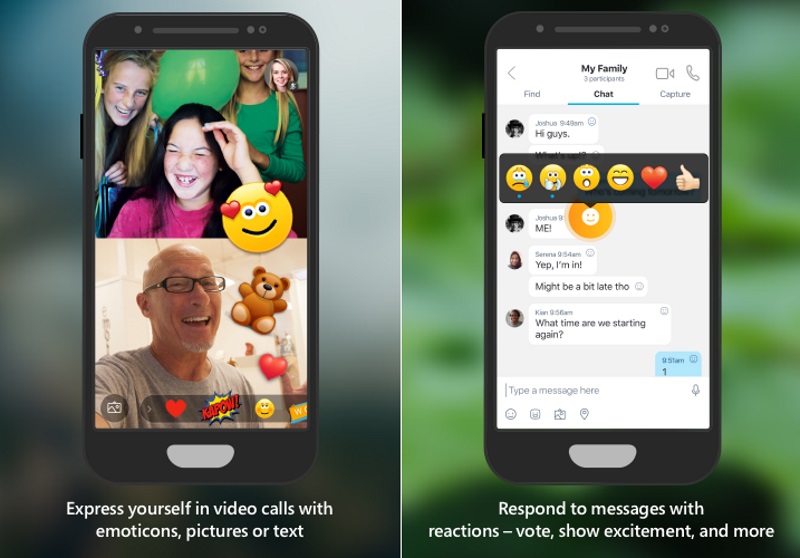 Skype Preview for Android and iOS Adds Reactions, Integrated Camera, and More