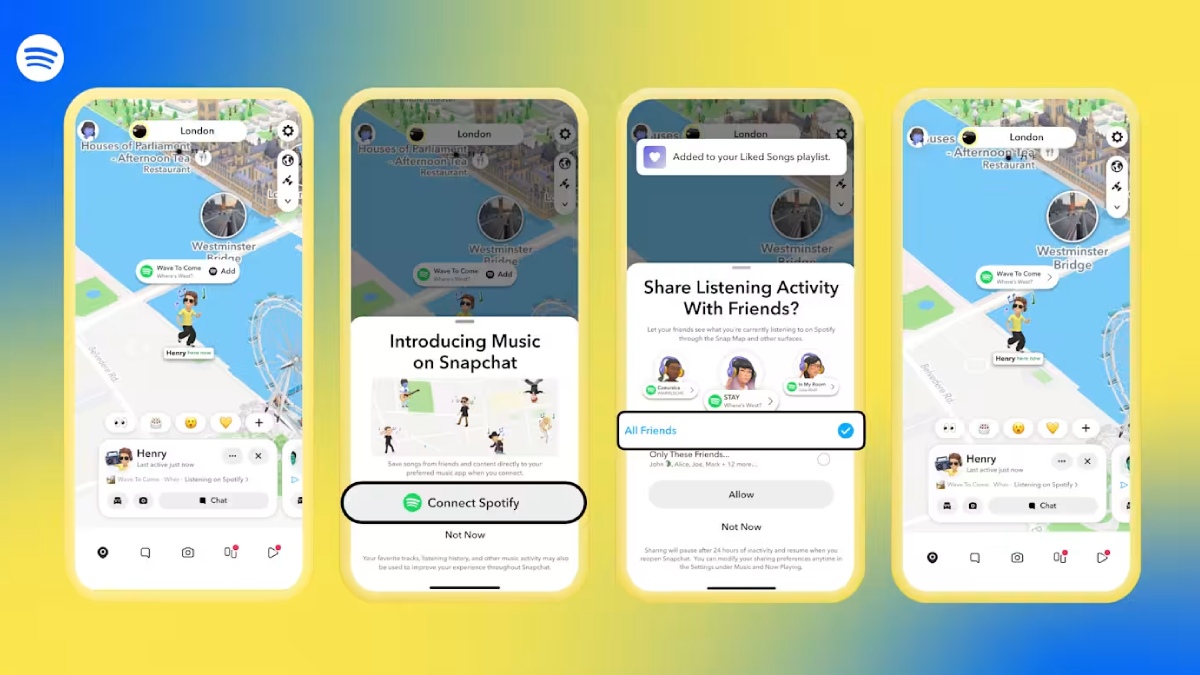 Snapchat Brings Spotify Music Sharing to Snap Map With Now Playing