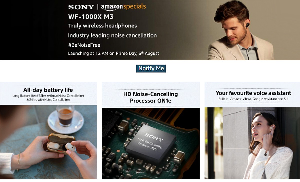 Sony WF-1000XM3 TWS EarBuds With Noise Cancellation Support Launching in India on August 6