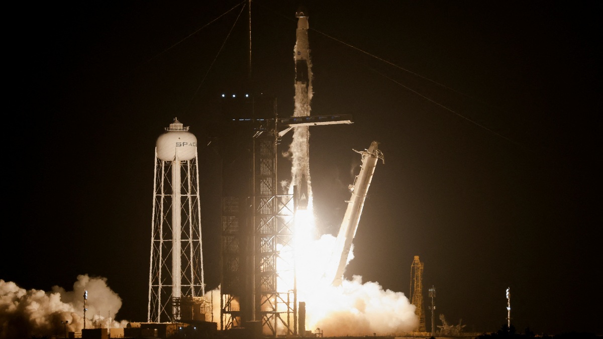 SpaceX Crew Dragon Capsule Launched on Falcon 9 Rocket, Carrying 4 Astronauts to ISS for NASA