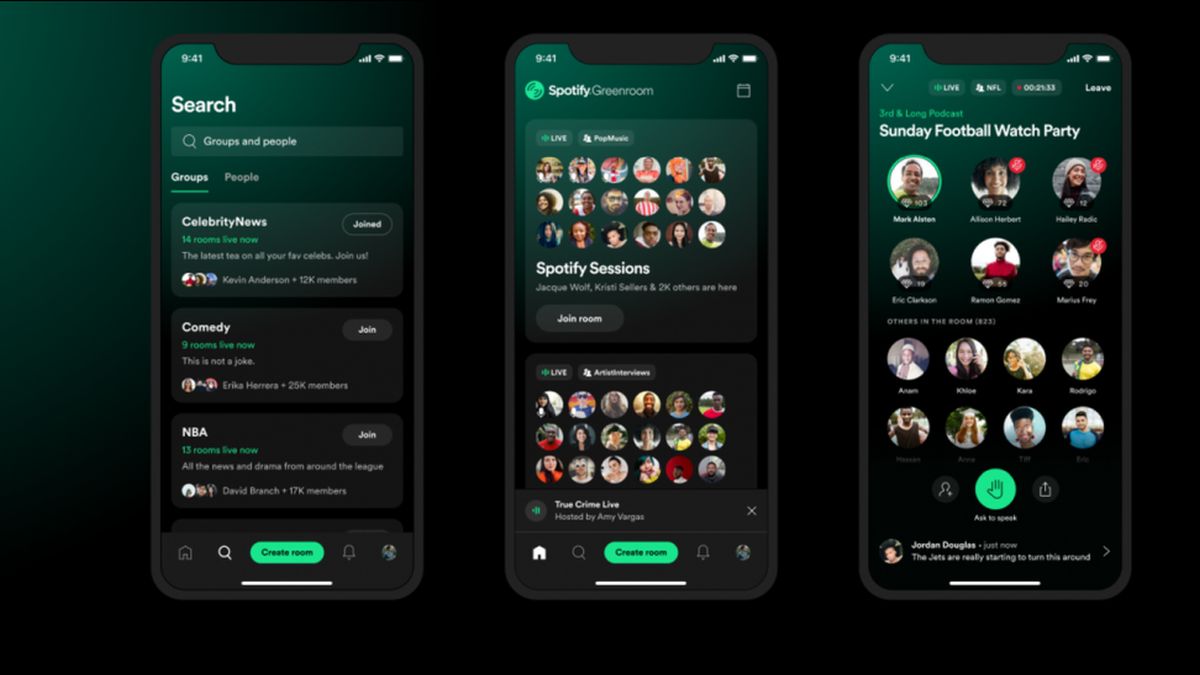 Spotify Launches Greenroom, a Clubhouse Competitor