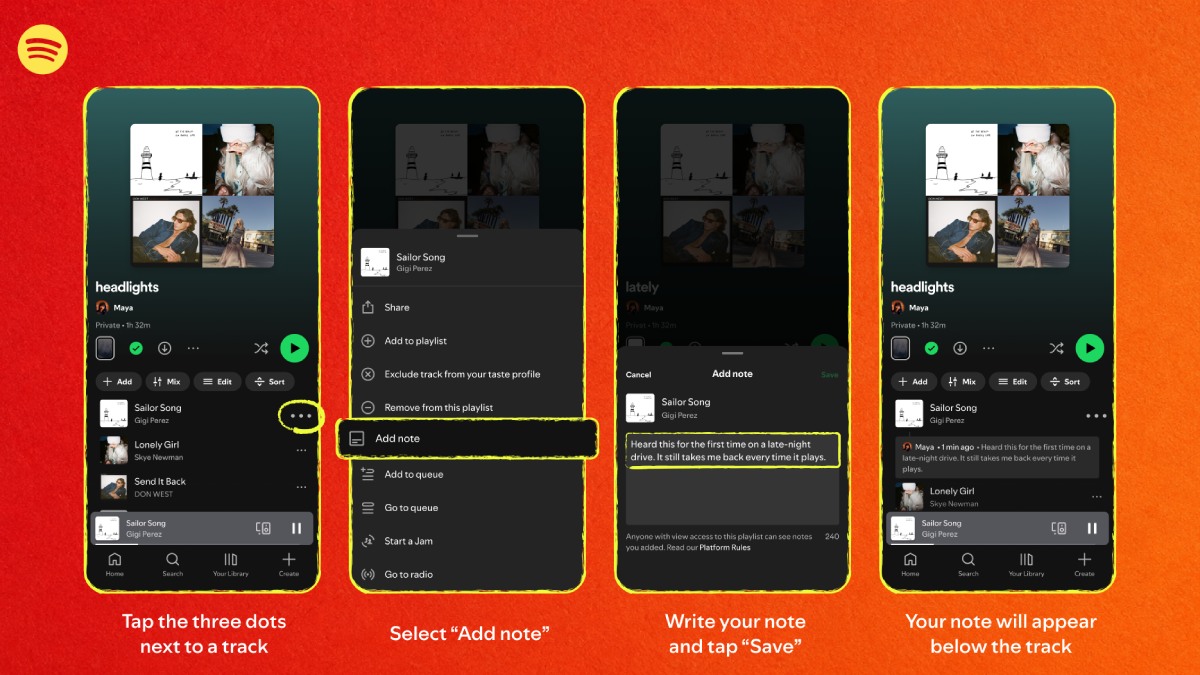 Spotify Introduces Playlist Notes for Songs, Podcasts and Audiobooks
