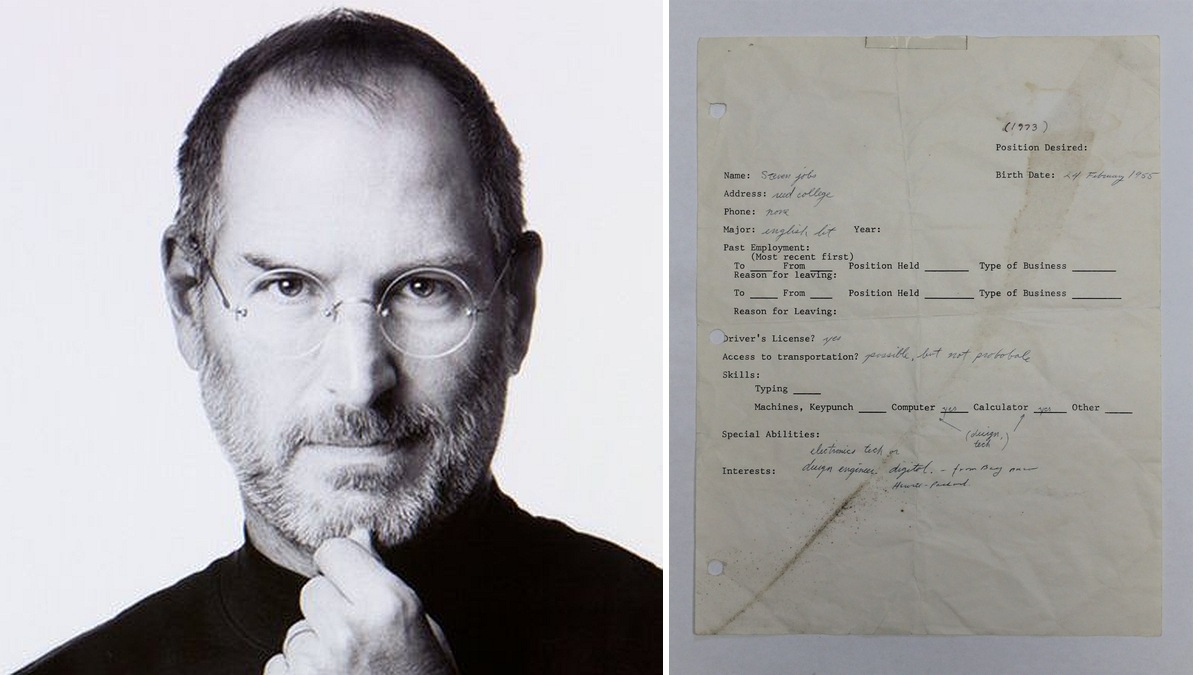 Steve Jobs' 1973 Job Application Is Up for World's First Physical vs NFT Auction