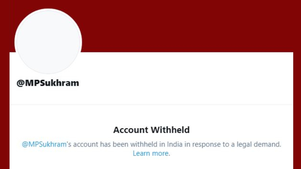 Twitter Witholds Rajya Sabha MP Sukhram Singh Yadav&rsquo;s Account: Report