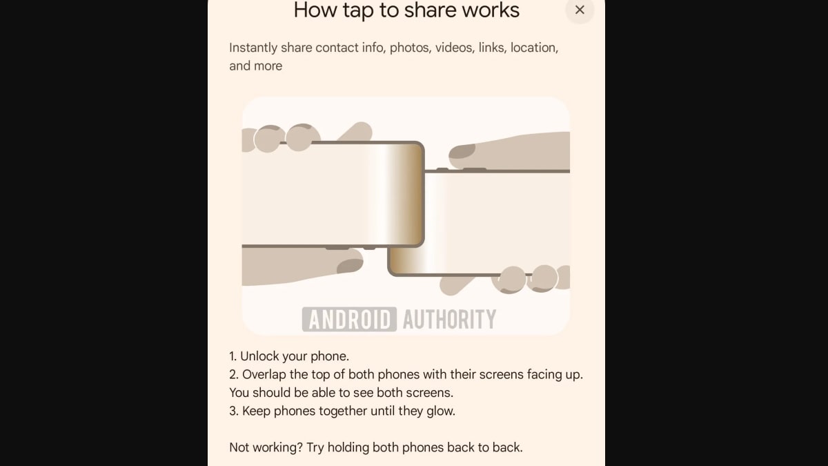tap share androidauthority Tap to share