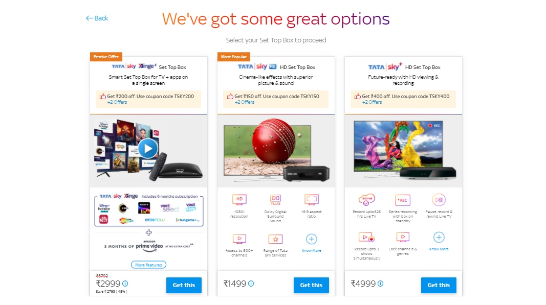 Tata Sky Binge+, HD Set-Top Boxes Price Discounted Up to Rs. 400 Online