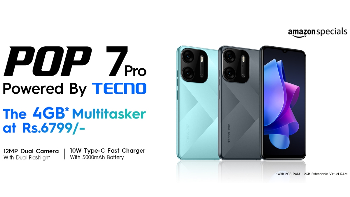 Tecno Pop 7 Pro With 6.56-Inch HD Plus Display, AI Dual Rear Camera Launched in India