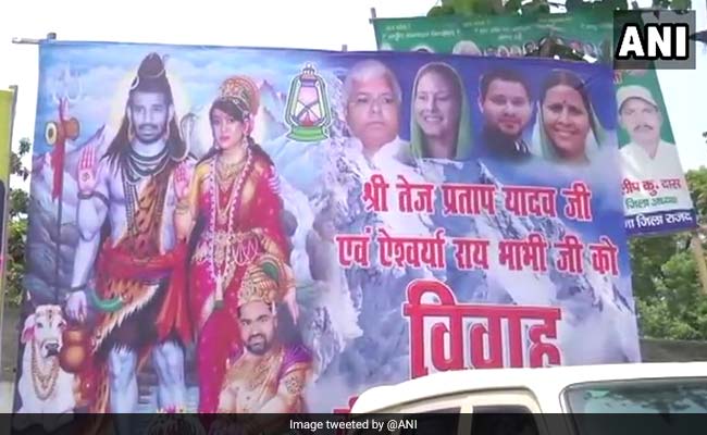 Day Before Wedding, Tej Pratap Yadav, Wife Are 'Shiva-Parvati' In Poster