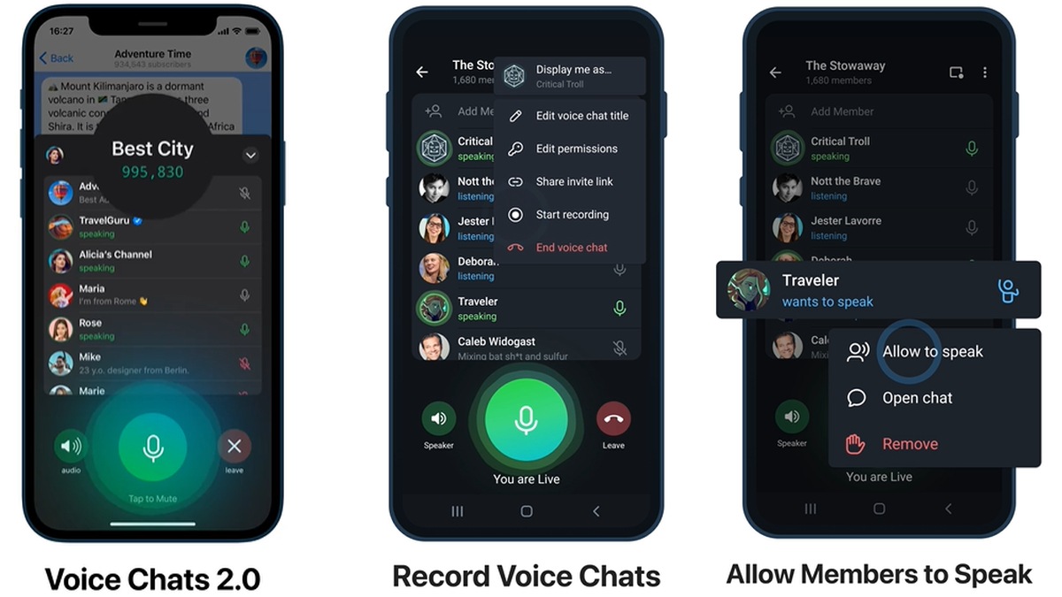 Telegram Voice Chats 2.0 Launched to Rival Clubhouse, Twitter Spaces