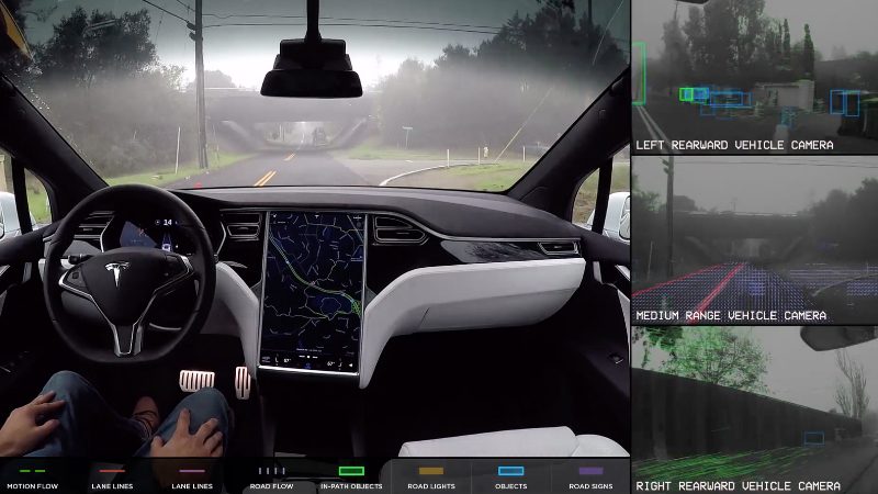 Tesla Shows Off Its Self-Driving Car Technology on Video