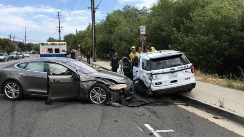 Tesla Hits Parked California Police Vehicle, Driver Blames 'Autopilot'